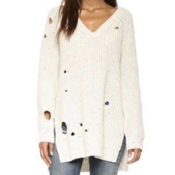 WILDFOX Couture Dusk Tunic Brown Distressed Oversized Sweater Size M - Picture 9 of 9